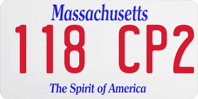 MA license plate 118CP2