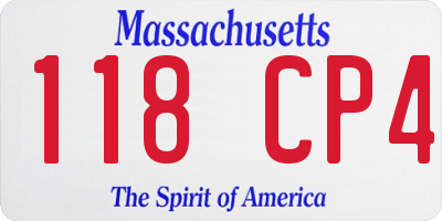 MA license plate 118CP4