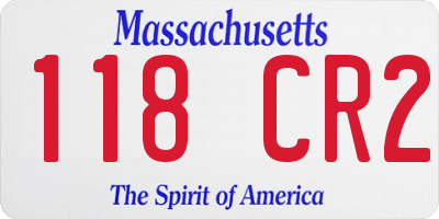 MA license plate 118CR2