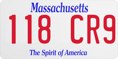 MA license plate 118CR9