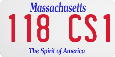 MA license plate 118CS1