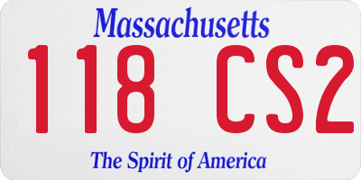 MA license plate 118CS2