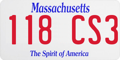 MA license plate 118CS3