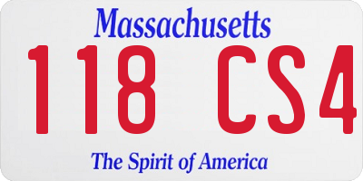 MA license plate 118CS4