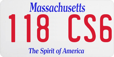 MA license plate 118CS6