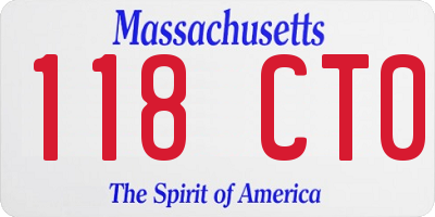 MA license plate 118CT0