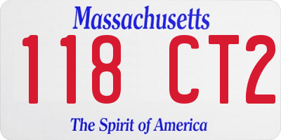 MA license plate 118CT2