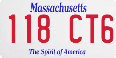 MA license plate 118CT6