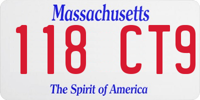 MA license plate 118CT9