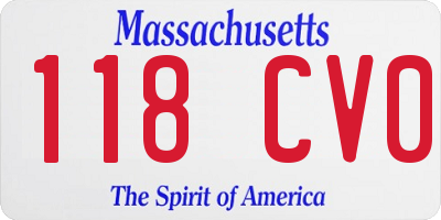 MA license plate 118CV0