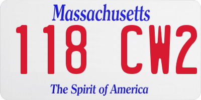 MA license plate 118CW2