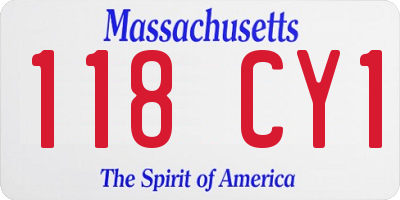 MA license plate 118CY1