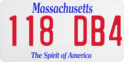MA license plate 118DB4