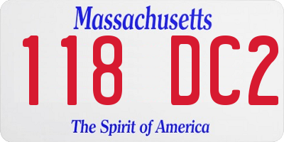 MA license plate 118DC2
