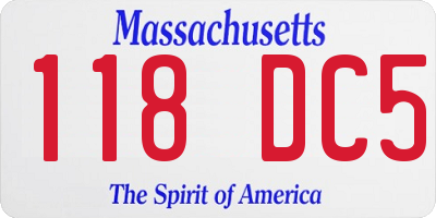 MA license plate 118DC5