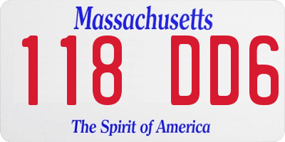 MA license plate 118DD6