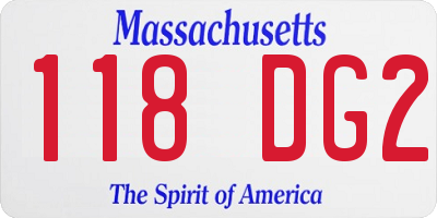 MA license plate 118DG2