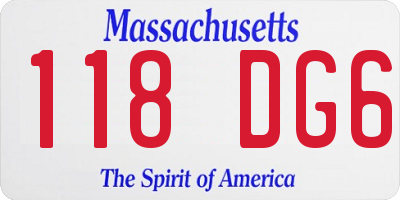 MA license plate 118DG6