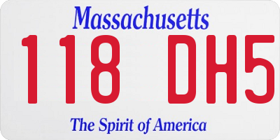 MA license plate 118DH5