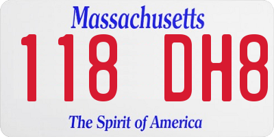 MA license plate 118DH8