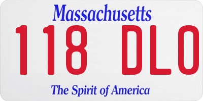 MA license plate 118DL0
