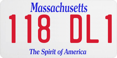 MA license plate 118DL1