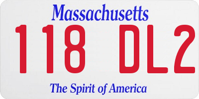 MA license plate 118DL2