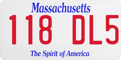 MA license plate 118DL5