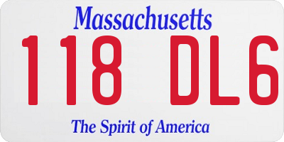 MA license plate 118DL6