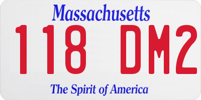 MA license plate 118DM2