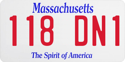 MA license plate 118DN1