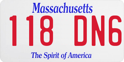 MA license plate 118DN6