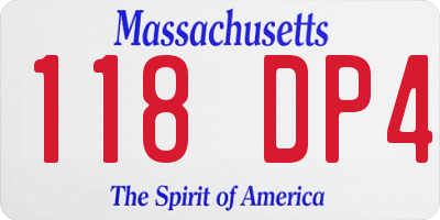 MA license plate 118DP4