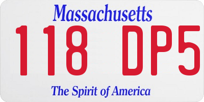 MA license plate 118DP5