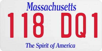 MA license plate 118DQ1
