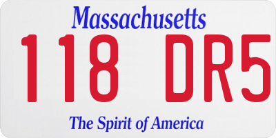 MA license plate 118DR5