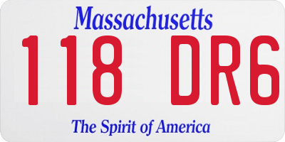 MA license plate 118DR6