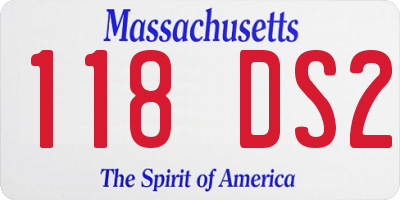 MA license plate 118DS2
