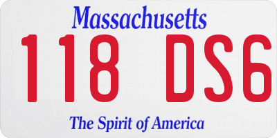 MA license plate 118DS6