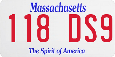 MA license plate 118DS9