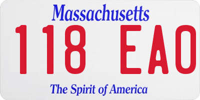 MA license plate 118EA0