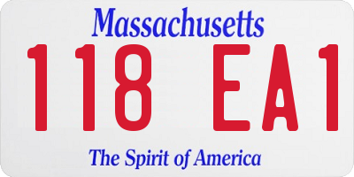 MA license plate 118EA1