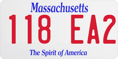 MA license plate 118EA2