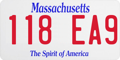 MA license plate 118EA9