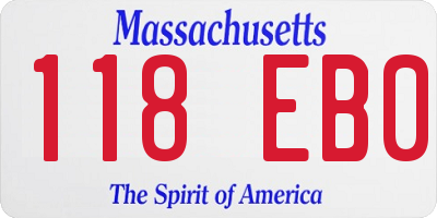 MA license plate 118EB0