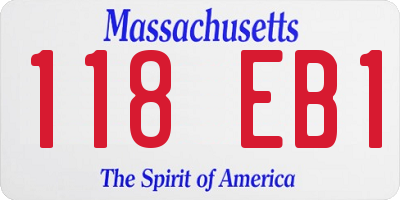 MA license plate 118EB1