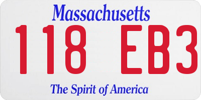 MA license plate 118EB3