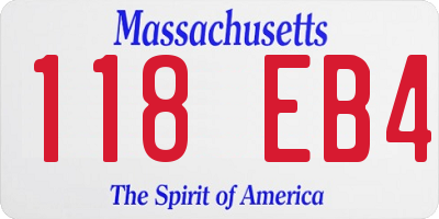 MA license plate 118EB4