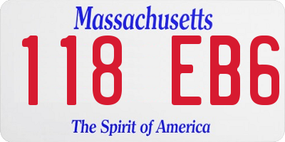 MA license plate 118EB6