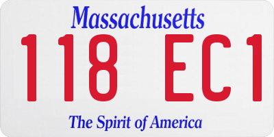 MA license plate 118EC1